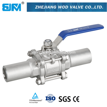 stainless steel cf8m 3pc extended weld ball valve