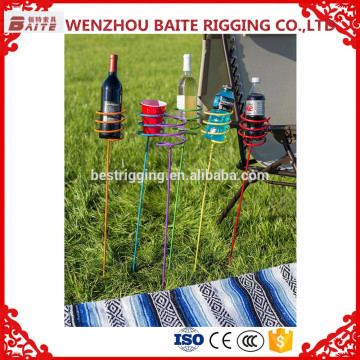 Outdoor Beach Sand Lawn Beverage Metal Cans and Wine Garden Stakes Holder