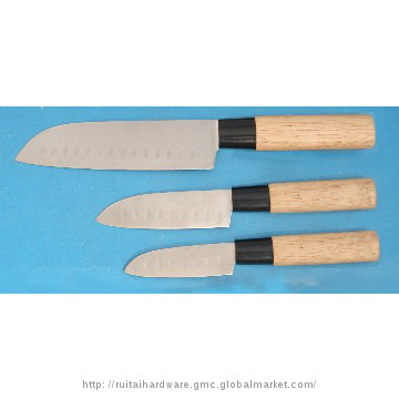 wooden handle Santoku knives