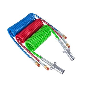 15Ft Coiled Air Brake Hoses & ABS Electrical Power Wire Assembly