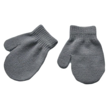 Toddler Kids Mittens Gloves Boys Girls Solid Color Winter Warm Knitted Gloves One Size Rose Red Blue White Gray