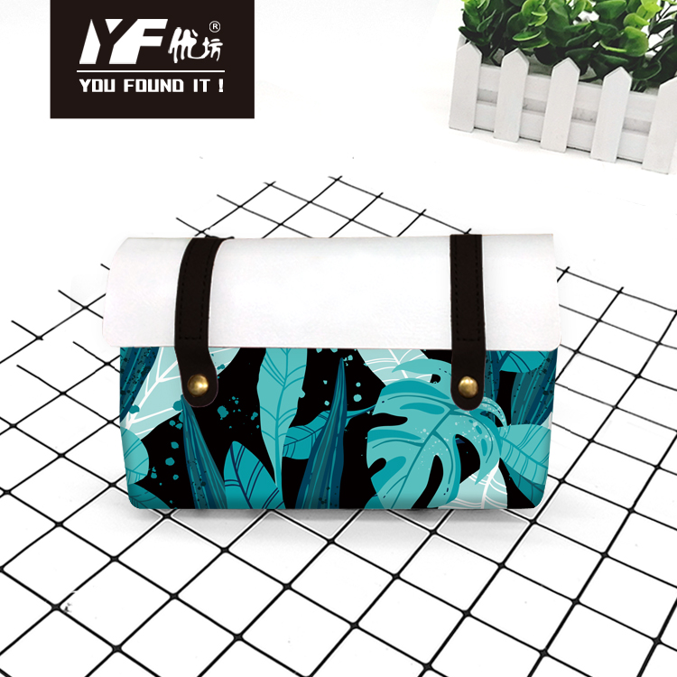 Fabor de hoja tropical personalizada estilo Bolso de cuero PU Cosmética Bag Case y bolso Multifuncional Bolsa Multifuncional