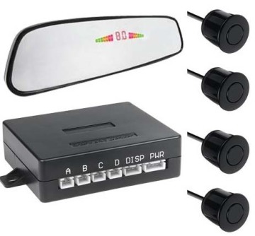 Rearview mirror numeral LED parking sensor
