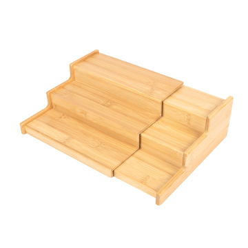 Bamboo 3-Tier Spice Rack Organizer: Bottle Jar Holder Stand