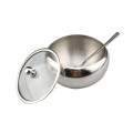 Stainless Steel Sugar Bowl With Spoon