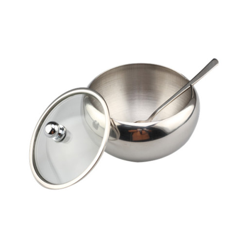 Stainless Steel Sugar Bowl With Spoon