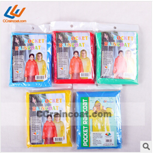 Promotional fashionable disposable pe rain poncho for adult Asian Hot