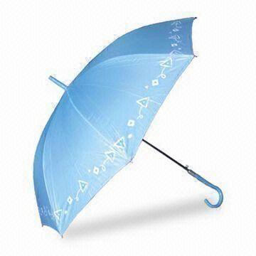 Umbrella with Curved Handle, Made of Polyester Fabric