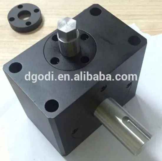 made in china small right angle gearbox with inner transmission gearbox parts