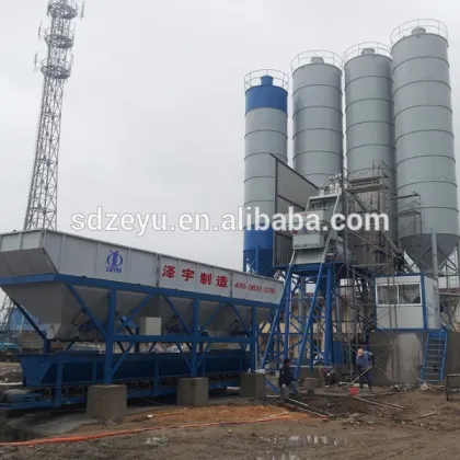 construction equipment cement concrete mixing station HZS75