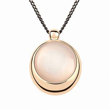 Large stone pendant necklace, made with cat eye stone