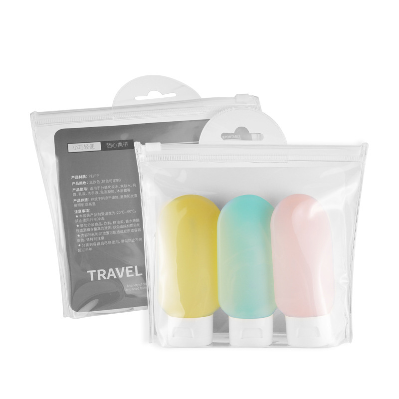 refillable empty 100ml portable cleaning lotion shampoo travel silicone bottle set