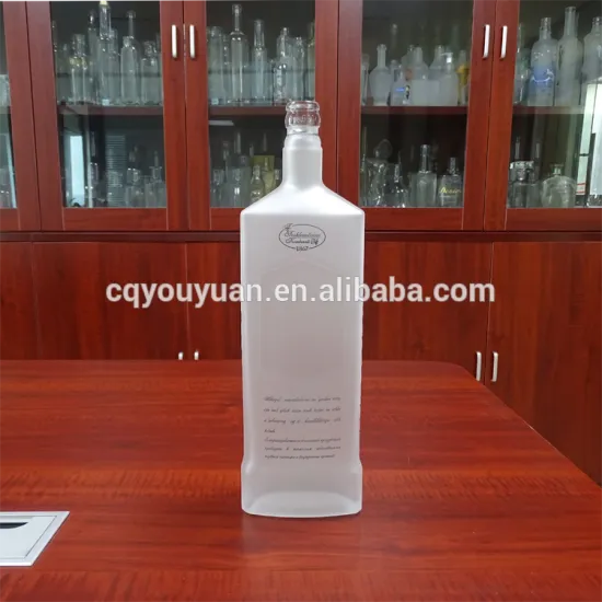 Rectangular shape wholesale 1 liter glass bottles for vodka