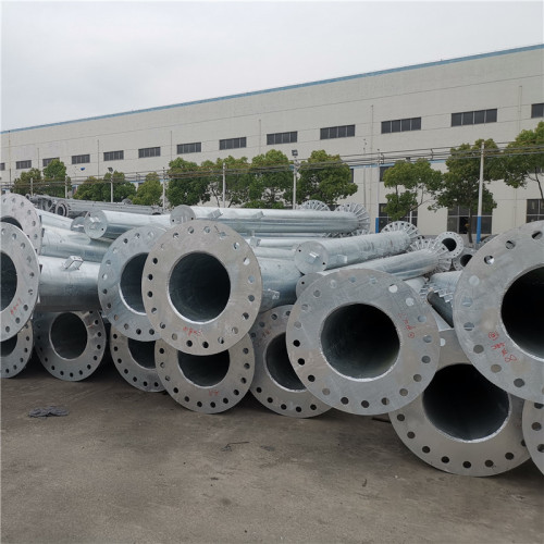 Hot Dip Galvanized Pipe 220KV power transmission distribution pole Manufactory