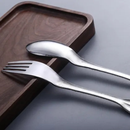Stainless steel fish tail spoon and fork set