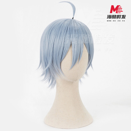 Wig Cosplay Perak Rambut Pendek untuk Permainan Peran