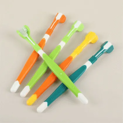 Triple-Head Pet Toothbrush for Gentle Oral Care