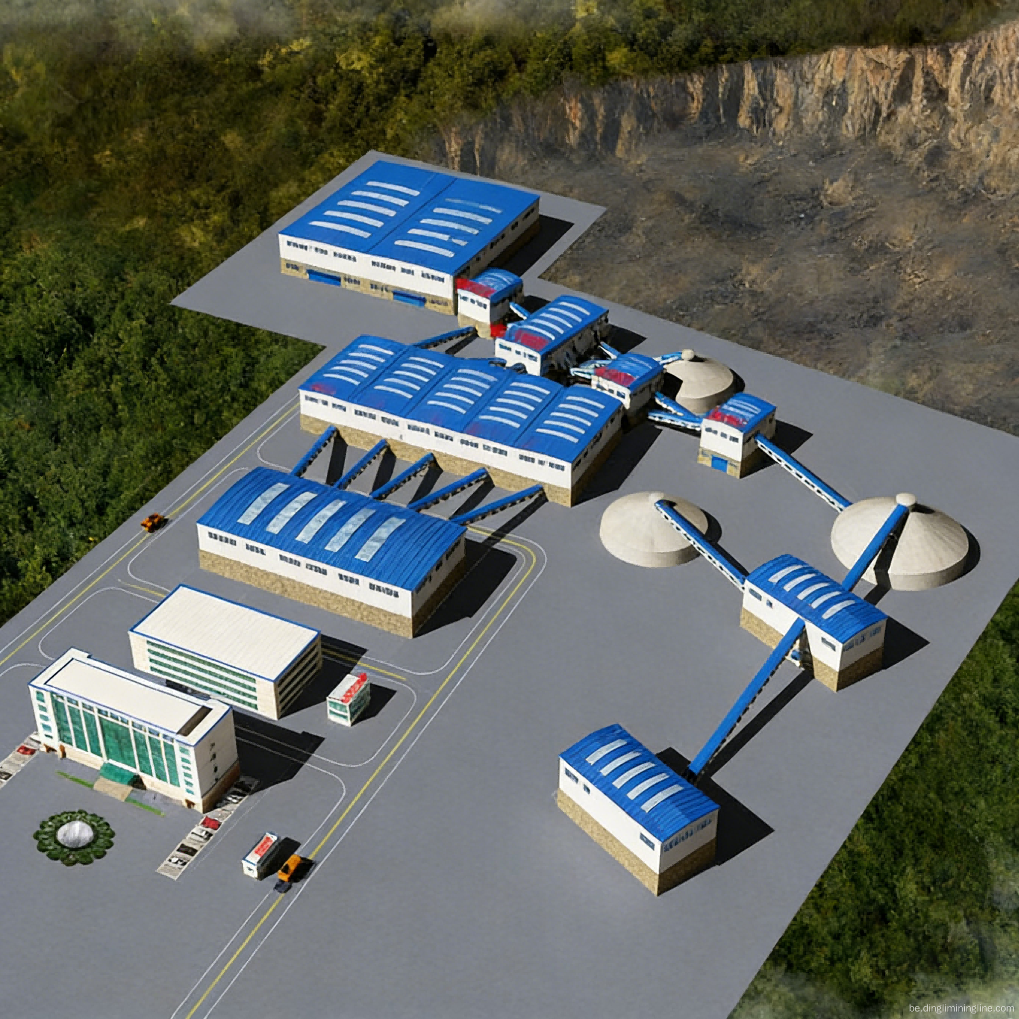 Лінія па вытворчасці вапняковага пяску і запаўняльніка магутнасцю 500 TPH