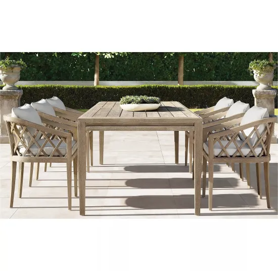 Luxury Modern Teak Restaurant Outdoor Dining Table and Chair Set