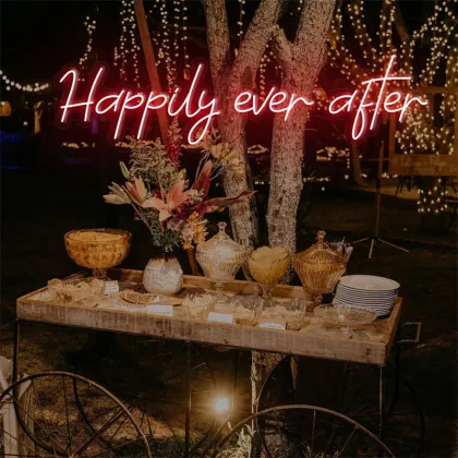 Flexible Custom LED Neon Sign for Glodmore2's Happily Ever After Wedding Party