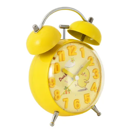 4Inch Animal Twin Bell Alarm Clock Duck Kids