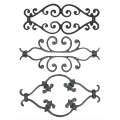 Decorative wrought iron railing components