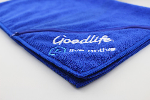 New design microfiber terry zipper sport towel with pocket