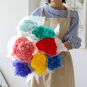 Red, Blue Dried Hydrangea and Decorative Flowers for Wedding & Home Decor