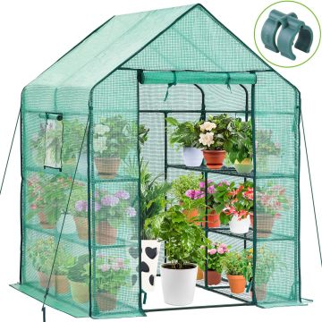 Dandelion 3-Tier Outdoor Greenhouse with Screen Windows and Durable PE Cover