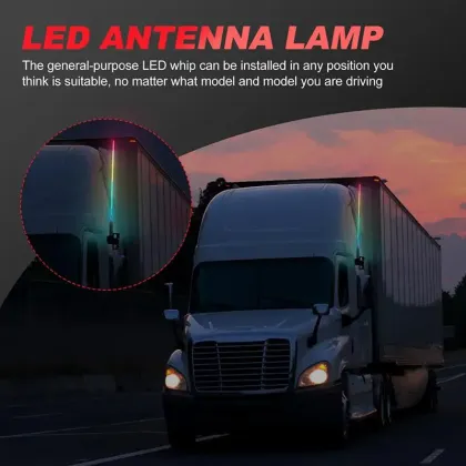 24V LED RGB Truck Antenna Light - Colorful Streamer Flashing Pilot Lights for Trunk