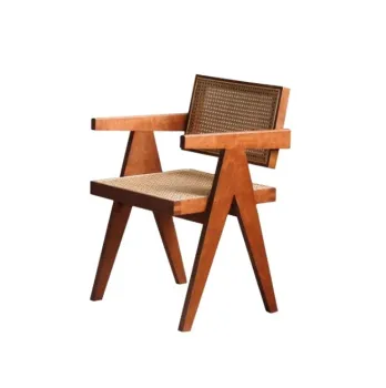 Nordic Style Rattan Solid Wood Dining Chair - Wholesale Hot Seller for Dining Room