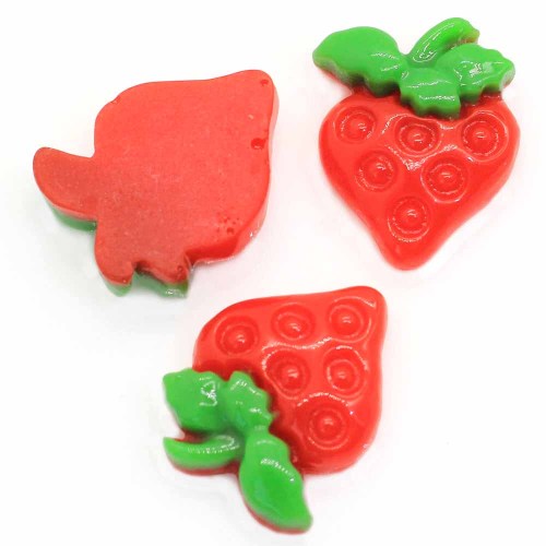 Fashion Mini Strawberry Fruits Shaped Resin Cabochon For Handmade Crfatwork Decoration Beads Slime DIY Toy Decor