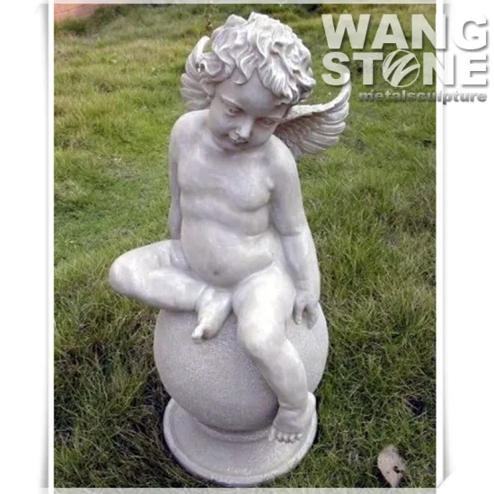 Lovely Small Winged Angle Marble Stone Statues For Garden
