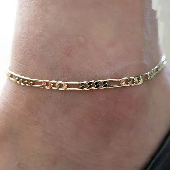 Gold Plated Metal Chain Ankle Jewelry Cutomized Designs