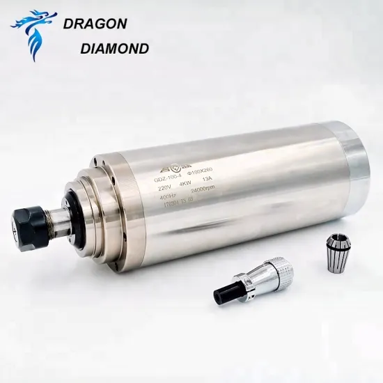 CNC Spindle Motor: 4KW Water-Cooled ER20 Model with 400Hz and 24,000 RPM Speed GDZ100-4