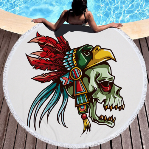 Summer Microfiber round with tassel halloween beach towel