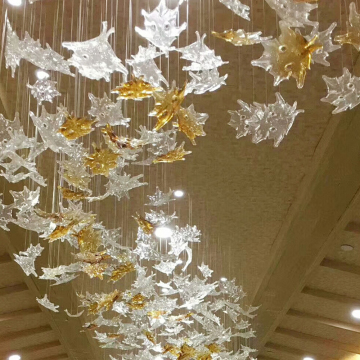 Modern Customized Luxury Glass Stair LED Chandelier for Hotel Villa Lobby Decoration