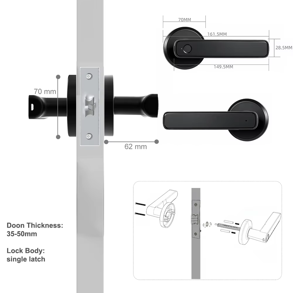 9 password handle lock