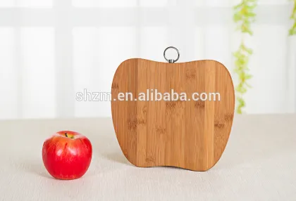 Apple shape kitchen bamboo cutting board, chopping board with holes