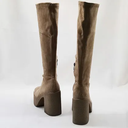 Autumn New Women's Mid-Tube High Boots: Fashion Casual Long Tube Over-the-Knee Thick-Soled Boots