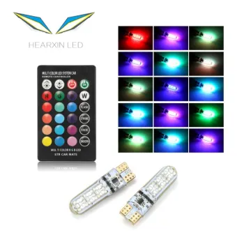 Car RGB LED 12V T10 5050 SMD Remote Control Wedge Light