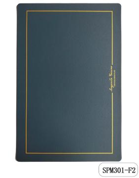 Rectangular PVC leather placemat with gold edge