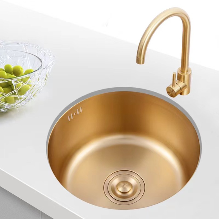 Waschbecken aus goldenem Nano-Edelstahl