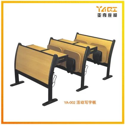 Wooden folding furniture college lecture desk and chair seating