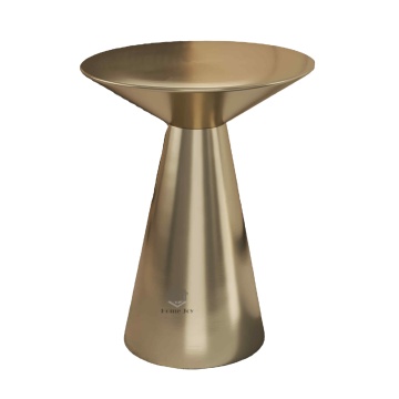 Złota i czarna luksusowa kawa ze stali nierdzewnej i stoły boczne