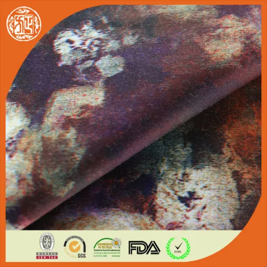 hot selling new fashion digital printed T/C spandex satin fabric