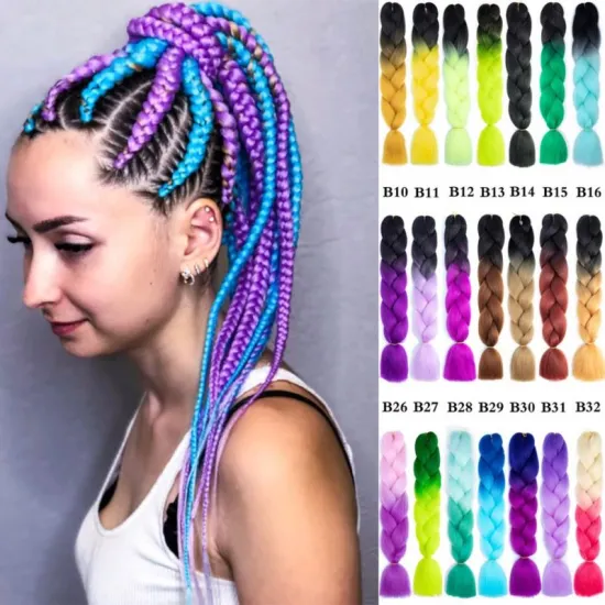 MYZYR Jumbo Braiding Hair Extensions High Temperature Fiber Synthetic Braiding Hair Crochet Hair  For Women 24 Inches 100g