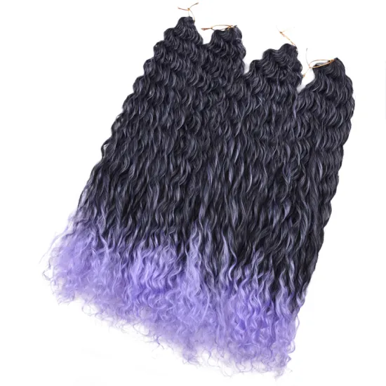 Kinky Curly Water Deep Wave Crochet Hair Soft Long 24Inch Braiding Hair Wavy Ombre Goddess Braiding Synthetic Hair Extensions