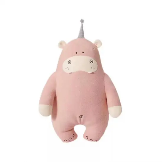 Pink hippo throw pillow baby sleep toy gift