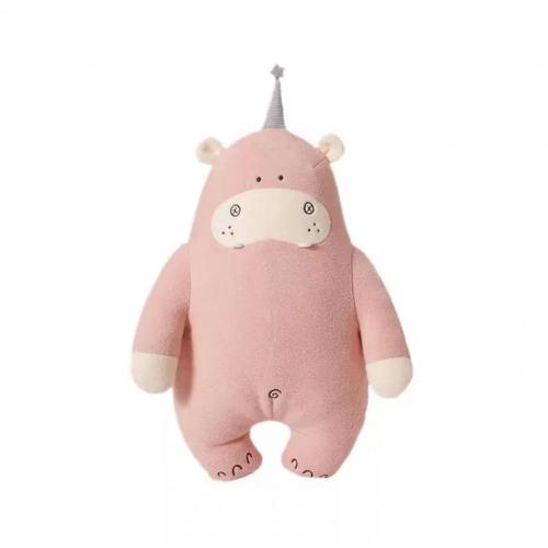 Pink hippo throw pillow baby sleep toy gift